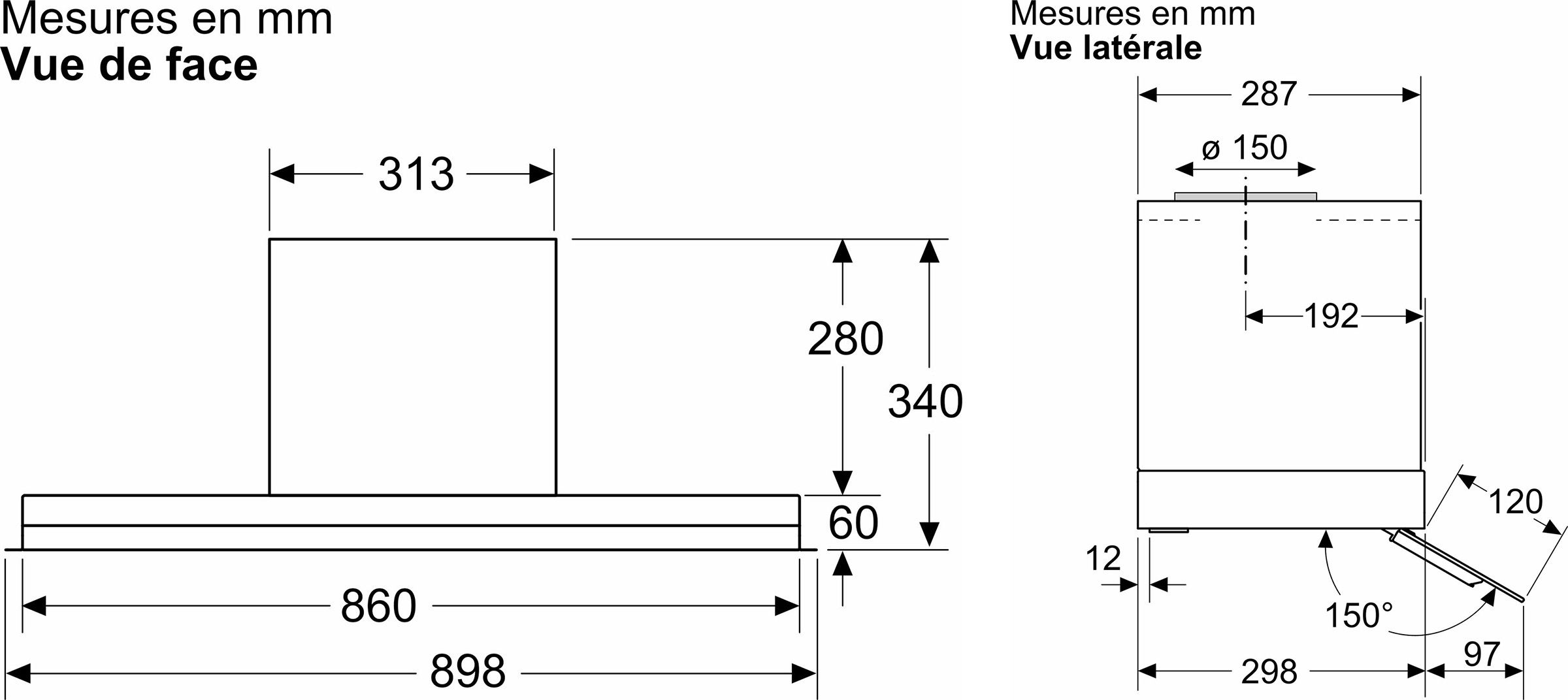 Hotte intégrée SIEMENS  - DBB97DP60