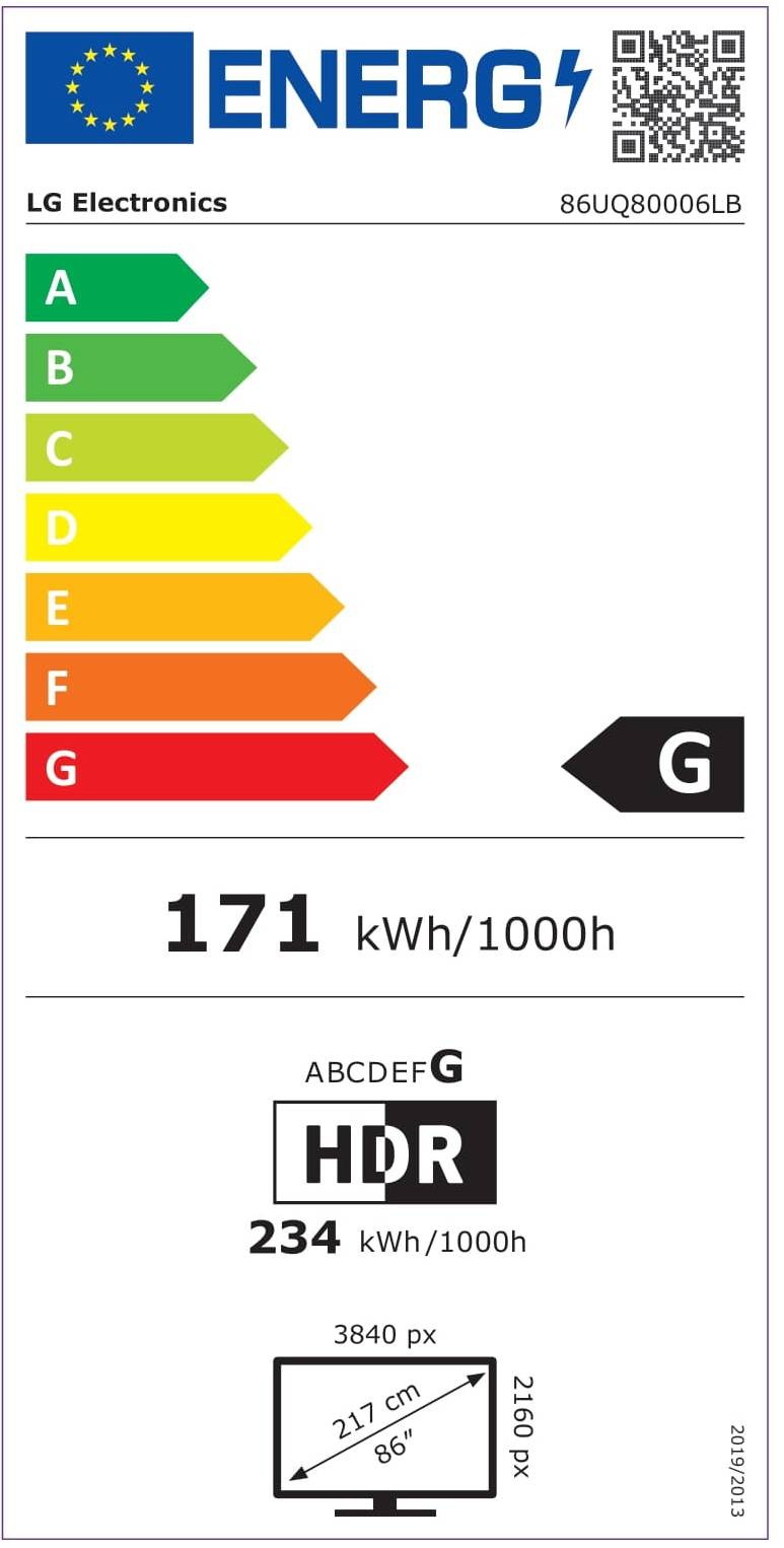 LG TV LED 4K 217 cm 86UQ80
