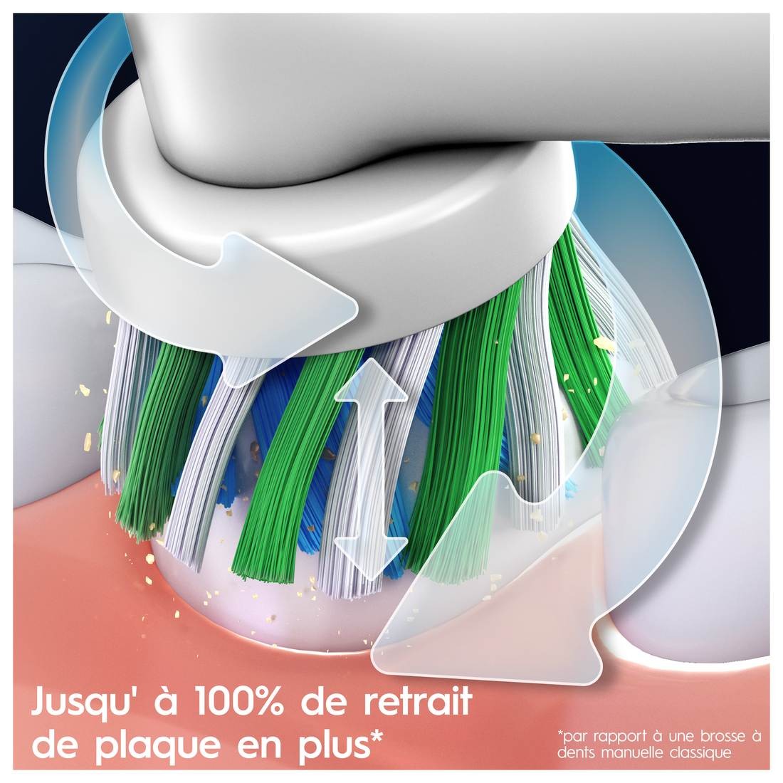 Brosse à dent électrique ORAL B Oral-B Pro 1 Bleue Cross Action + 1 brossette - CROSSACTIONBLEUE