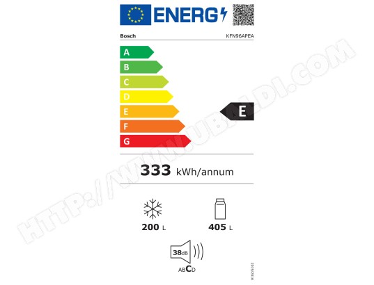 BOSCH Réfrigérateur 4 portes Série 6 NoFrost MultiAirFlow 605L Inox - KFN96APEA