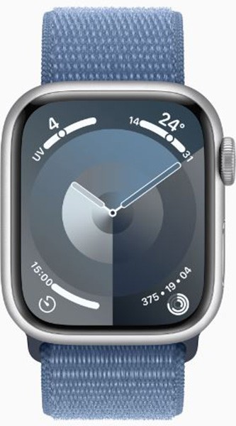 APPLE Montre connectée Watch 9 Série 9 GPS + Cellular 41mm Aluminium argent - WATCH9-MRHX3QF