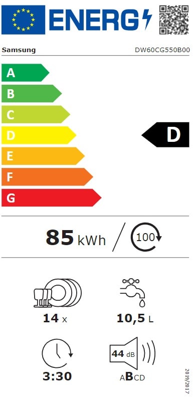Lave vaisselle 60 cm SAMSUNG 14 couverts Gris - DW60CG550FSR Lave vaisselle 60 cm SAMSUNG 14 couverts Gris - DW60CG550FSR