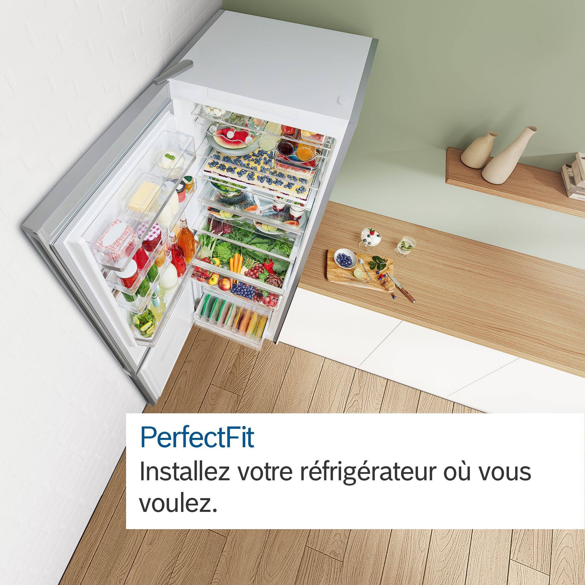 Réfrigérateur congélateur bas BOSCH 363L No Frost Gris - KGN39VLCT