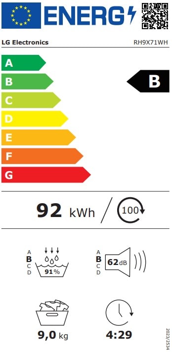 Sèche-linge pompe à chaleur LG - RH9X71WH Sèche-linge pompe à chaleur LG - RH9X71WH