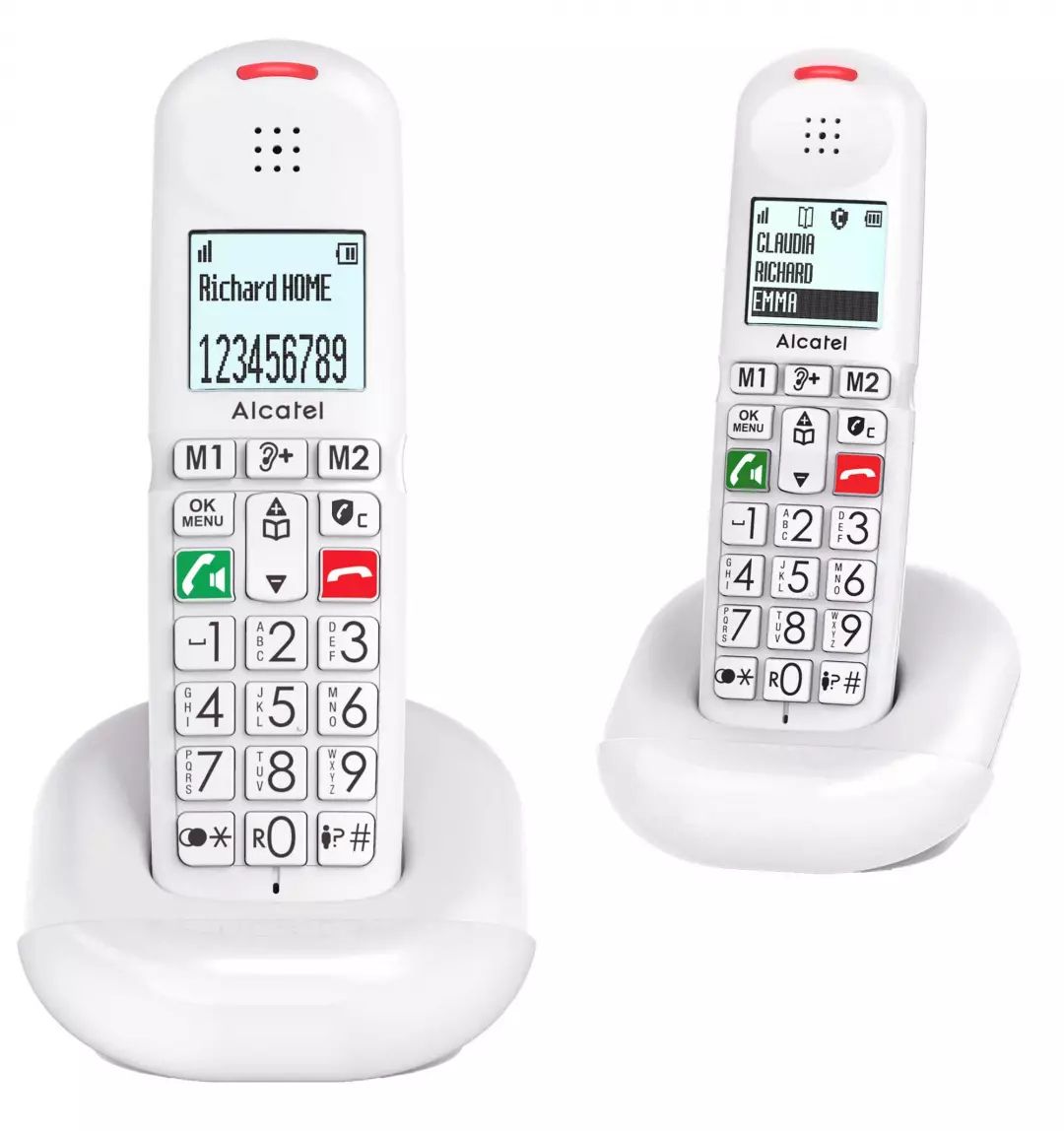 Téléphone sans fil ALCATEL 100 contacts Blanc XL685DUOBLANC