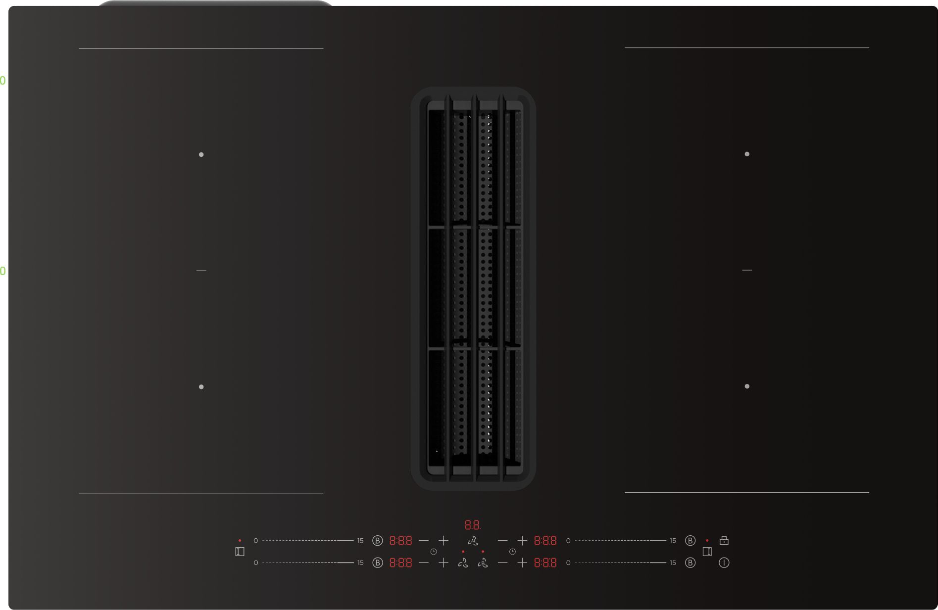 Plaque induction PURELEC 4 foyers 80 cm Noir HDHB80-180