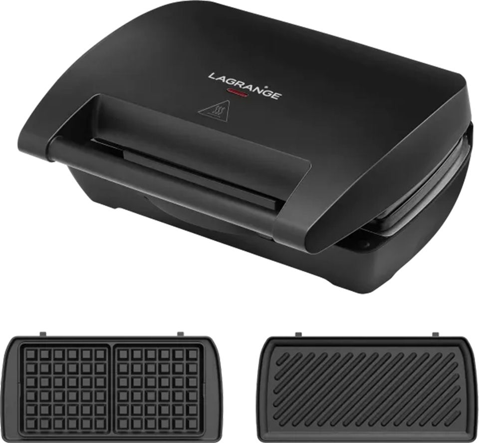 Gaufrier LAGRANGE Plaques interchangeables 900W Noir 28362