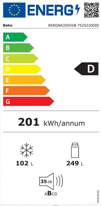 Réfrigérateur 3 portes BEKO  - B5RGNA355HXB