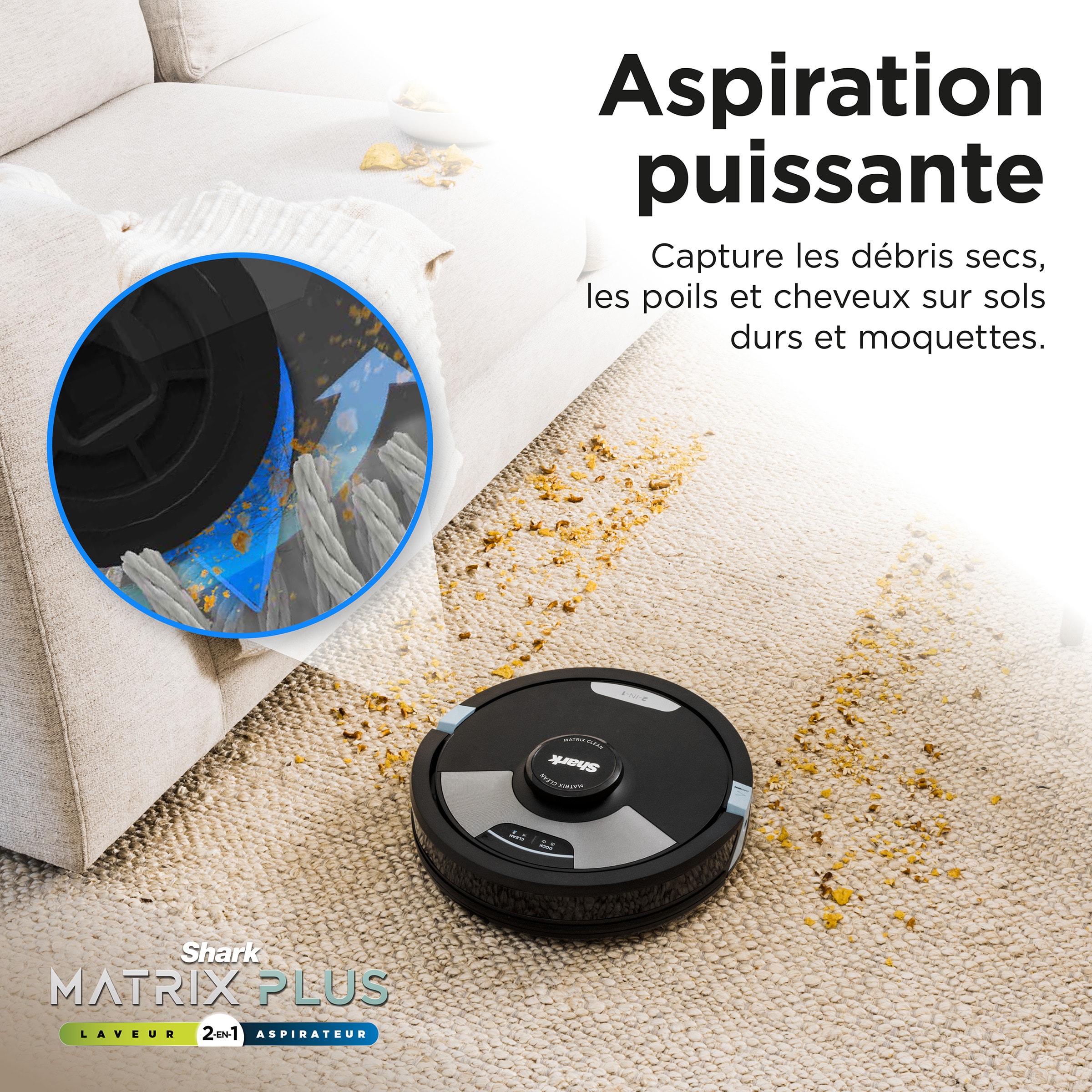 Aspirateur robot laveur SHARK Laveur, 2 en 1, Matrix Plus, Noir - RV2620WDEU Aspirateur robot laveur SHARK Laveur, 2 en 1, Matrix Plus, Noir - RV2620WDEU