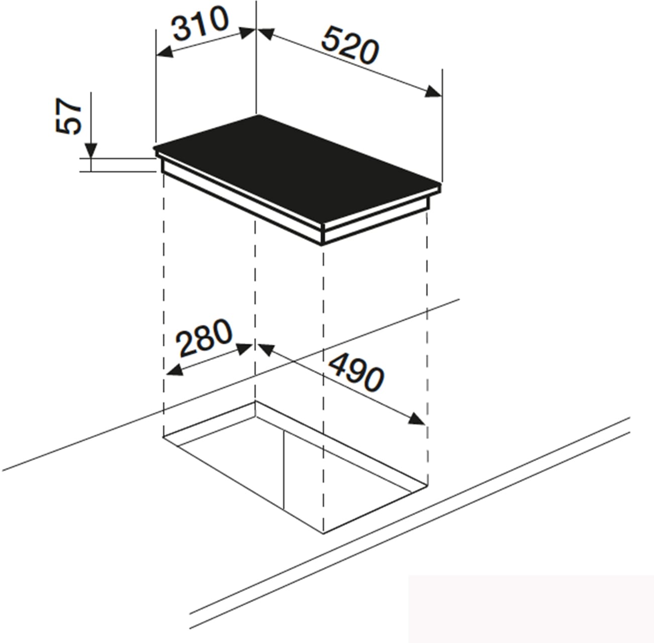 AIRLUX Domino induction  - ATIB32BK