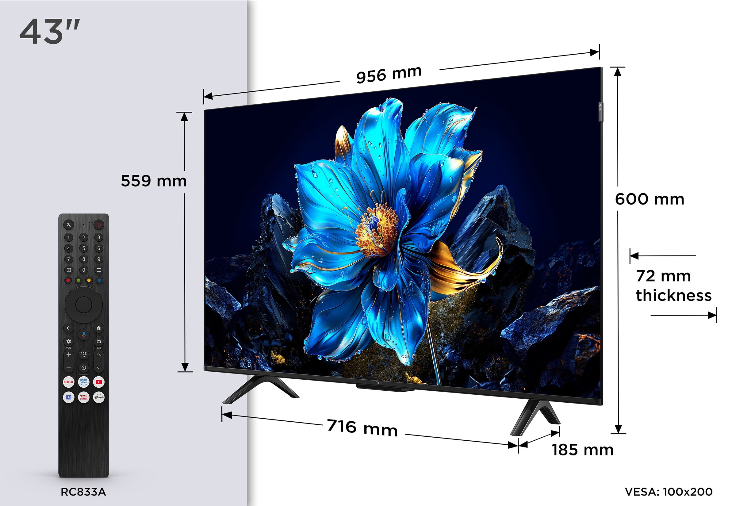 TV QLED 4K 108 cm TCL - 43T69C TV QLED 4K 108 cm TCL - 43T69C
