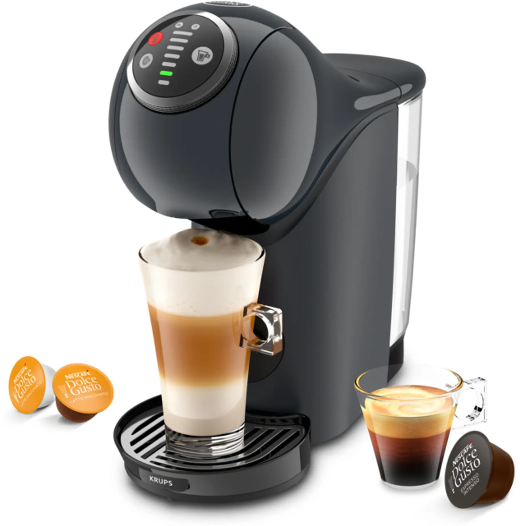 Expresso KRUPS à dosettes, Génio S Plus, Gris - KP340B10