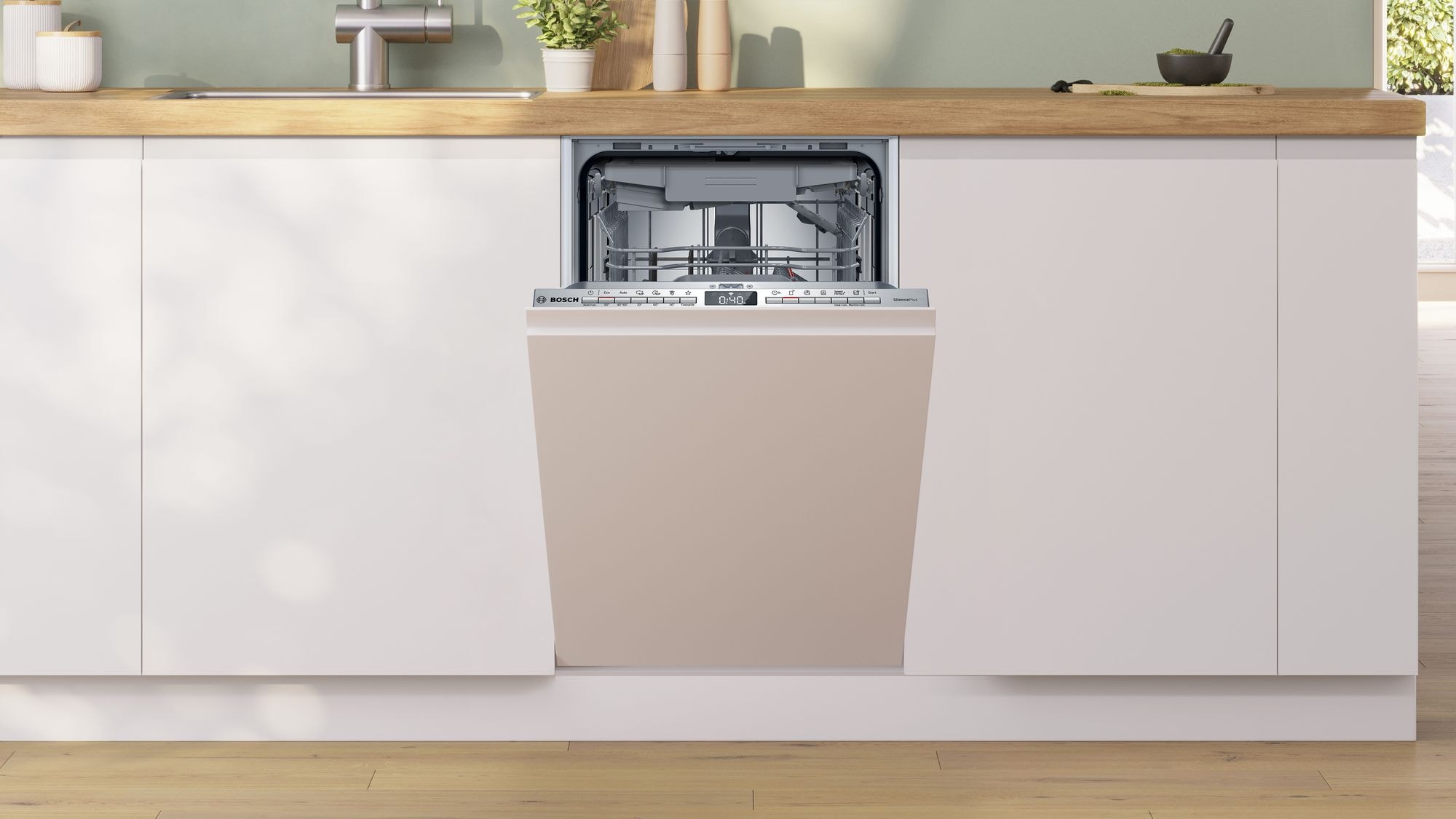 Lave vaisselle tout integrable 45 cm BOSCH Connecté 10 couverts 44dB Gris - SPV4EMX17E