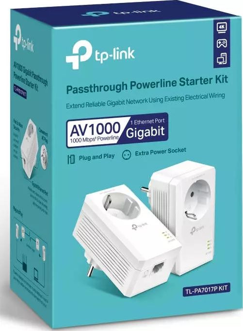 Adaptateur CPL TP-LINK 1000Mbps Gigabit Prise gigogne Pack de 2 - TL-PA7019P