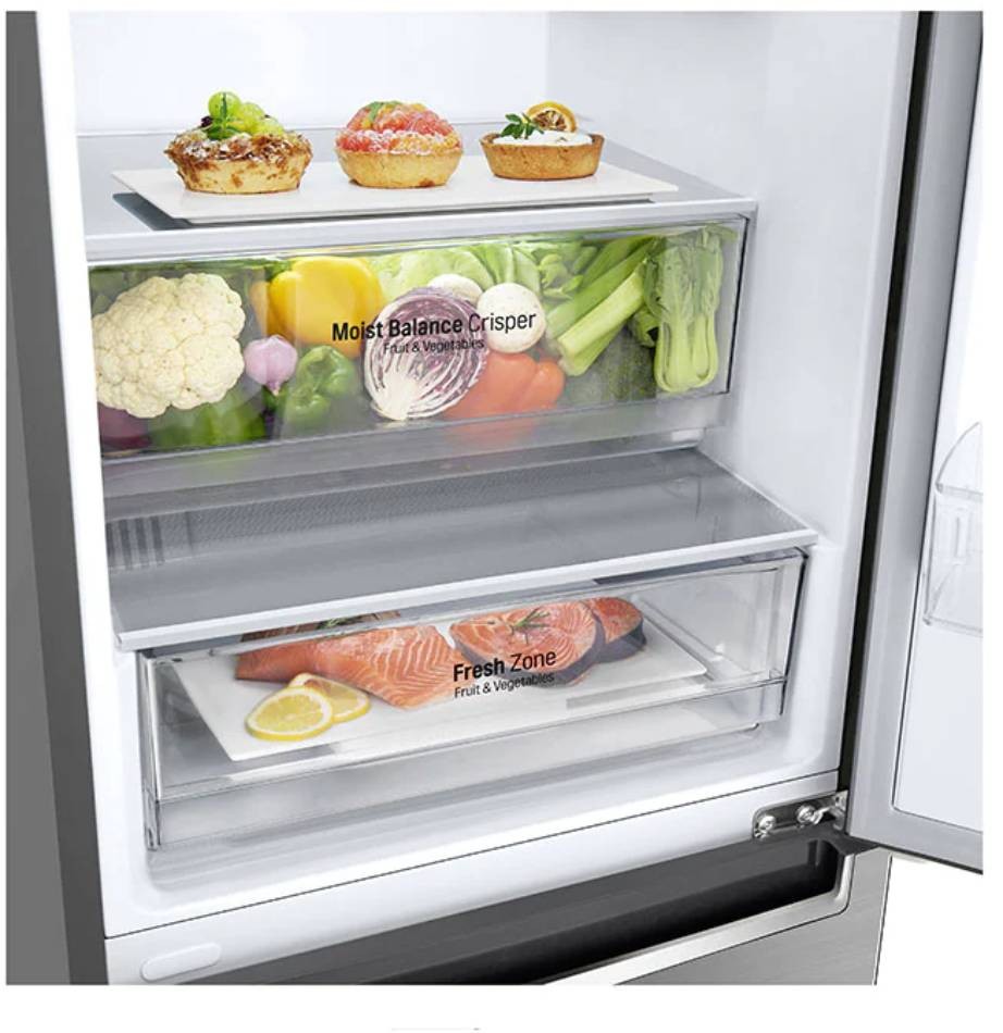 LG Réfrigérateur congélateur bas Door cooling+ 384L Inox - GBB62PZJEN