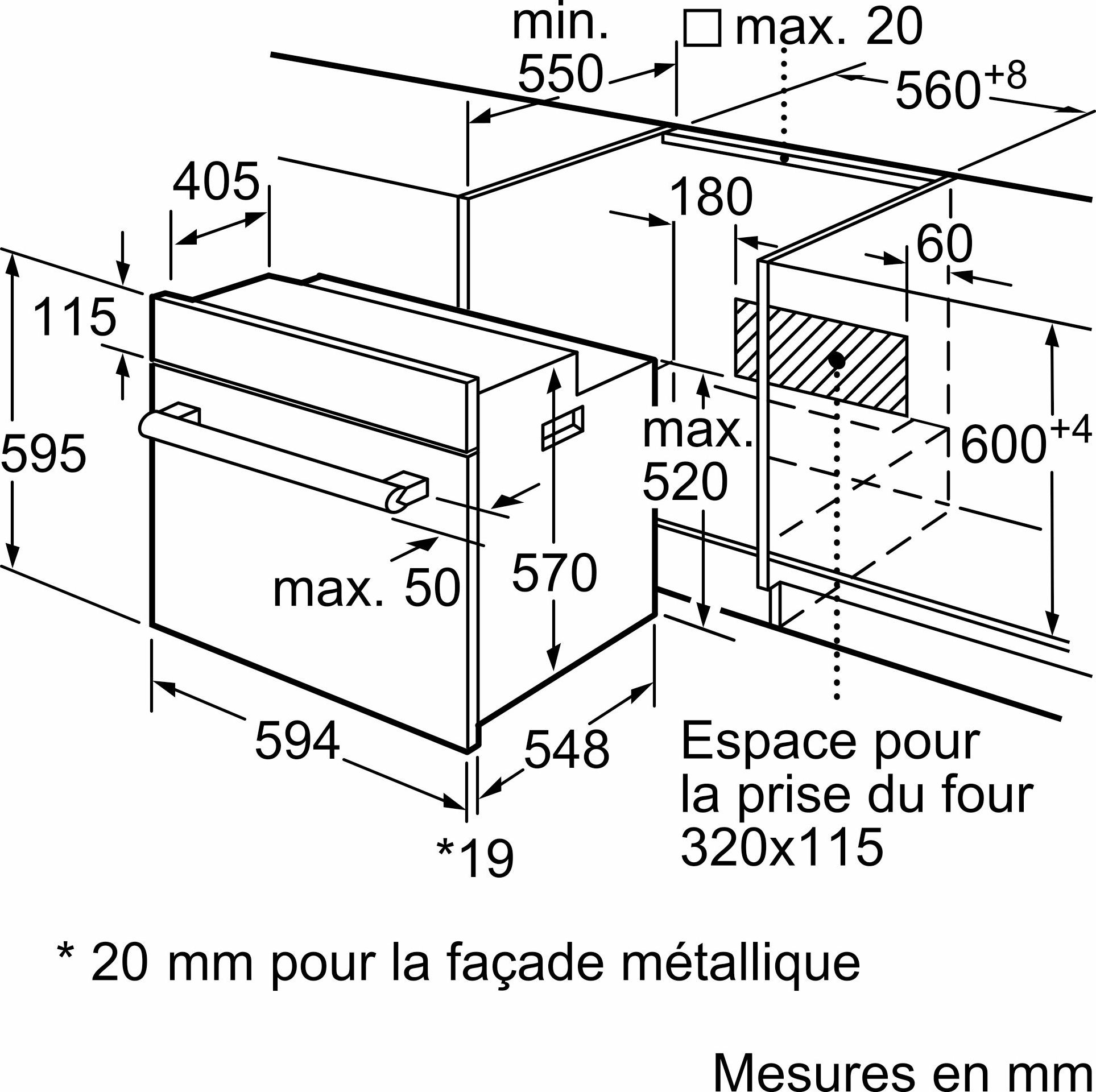 Four encastrable EcoClean BOSCH Chaleur tournante 66 L Noir - HBF153BB0