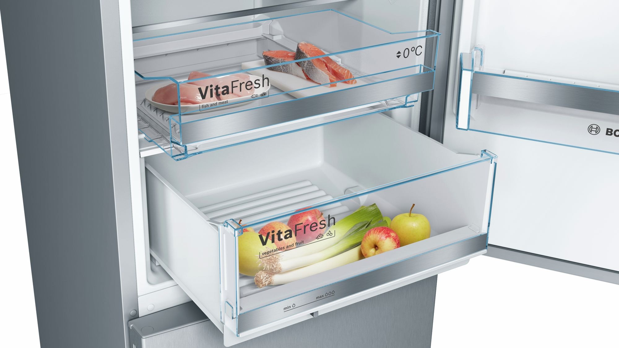 Réfrigérateur congélateur bas BOSCH Série 6, Froid Brassé, 308L, Gris - KGE36ALCA Réfrigérateur congélateur bas BOSCH Série 6, Froid Brassé, 308L, Gris - KGE36ALCA