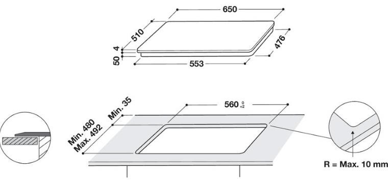 Plaque induction WHIRLPOOL 6ème sens 3 foyer dont 1 extensible 65cm Noir - WLB3965BFIXL Plaque induction WHIRLPOOL 6ème sens 3 foyer dont 1 extensible 65cm Noir - WLB3965BFIXL