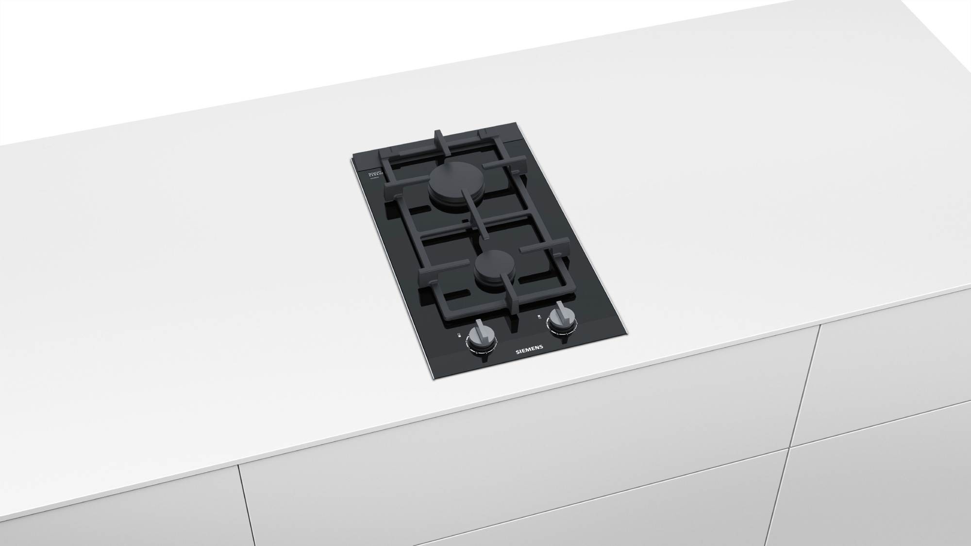 Domino gaz SIEMENS IQ700, 2 bruleurs, 4700W, 30cm, Noir - ER3A6BB70
