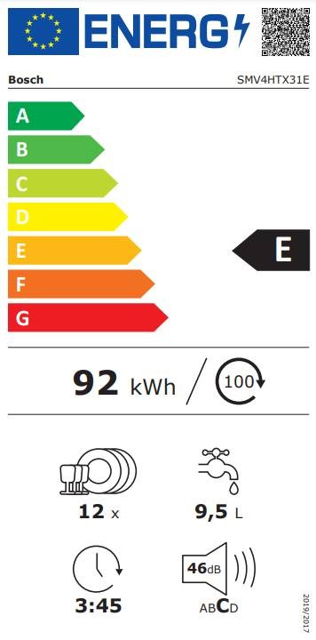 Lave vaisselle tout integrable 60 cm BOSCH Série 4 Home connect 12 couverts - SMV4HTX31E Lave vaisselle tout integrable 60 cm BOSCH Série 4 Home connect 12 couverts - SMV4HTX31E