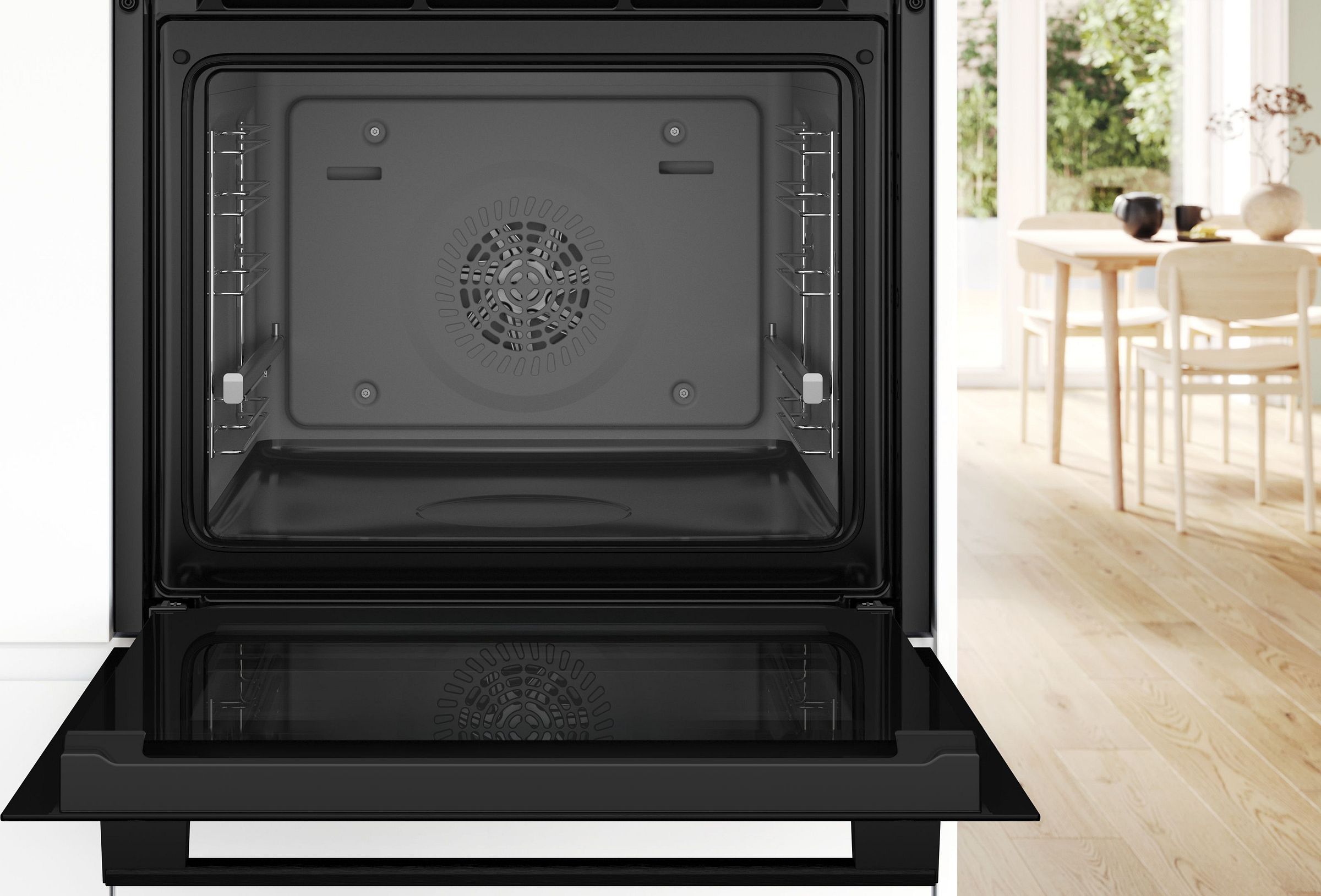 Four encastrable EcoClean BOSCH Chaleur tournante 71L Noir - HBG557EB3