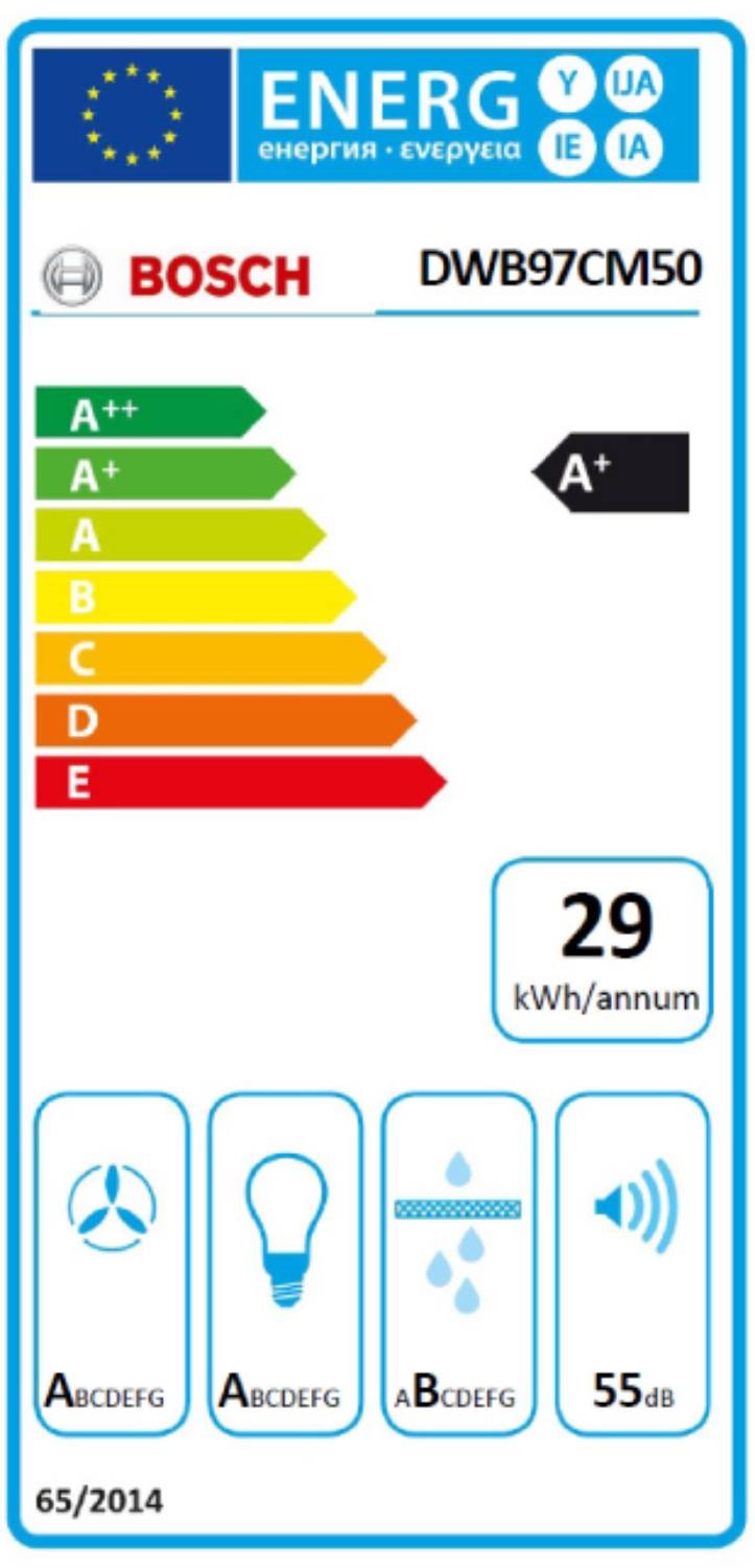 BOSCH Hotte decorative murale Série 6 EcoSilence TouchControl 55dB 90 cm Inox - DWB97CM50