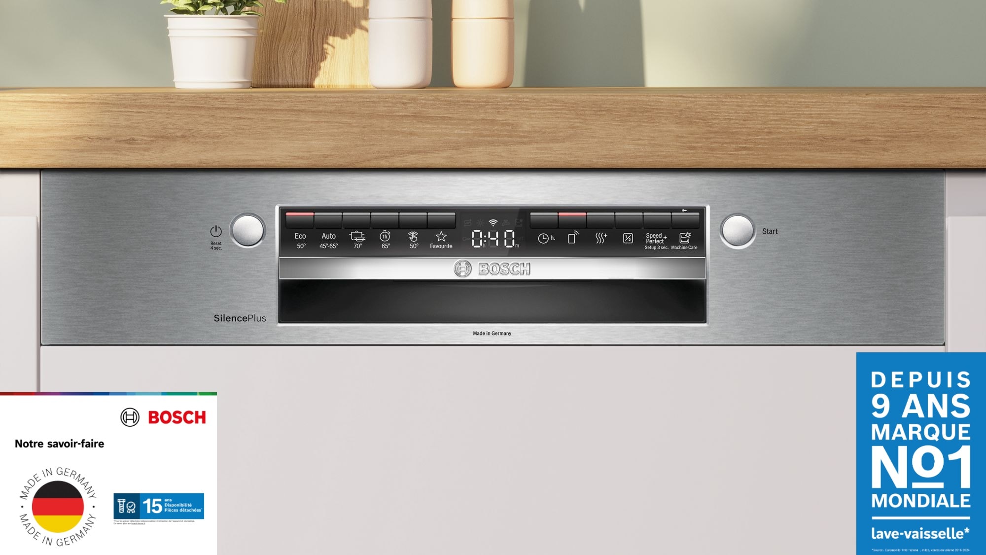 Lave vaisselle encastrable 60 cm BOSCH Connecté 14 couverts 42dB Inox - SMI4HCS07E