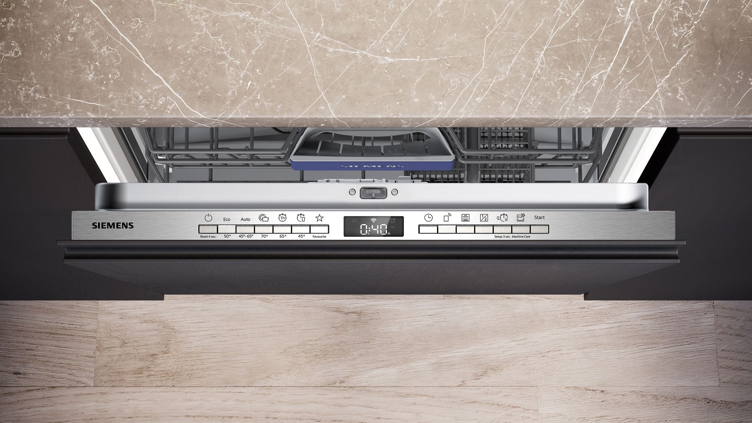 Lave vaisselle tout integrable 60 cm SIEMENS Connecté 13 couverts 46dB Noir - SN63HX03TE