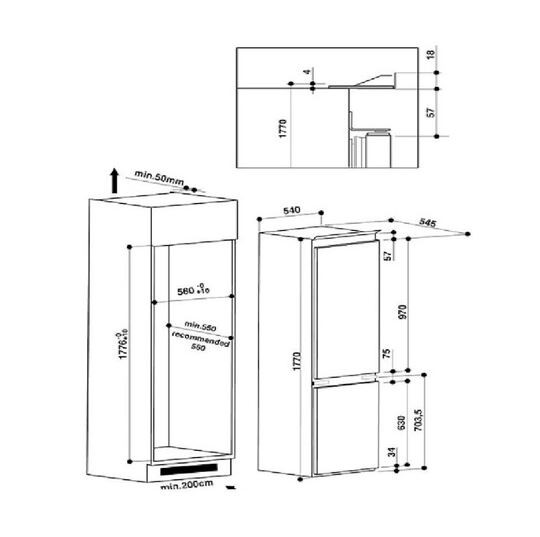 Réfrigérateur congélateur encastrable INDESIT  - B18A1DI1