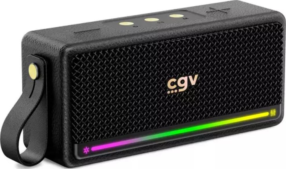 Enceinte bluetooth CGV Powerbank Étanche 8h LED Noir - SOLIDVIBEMAX