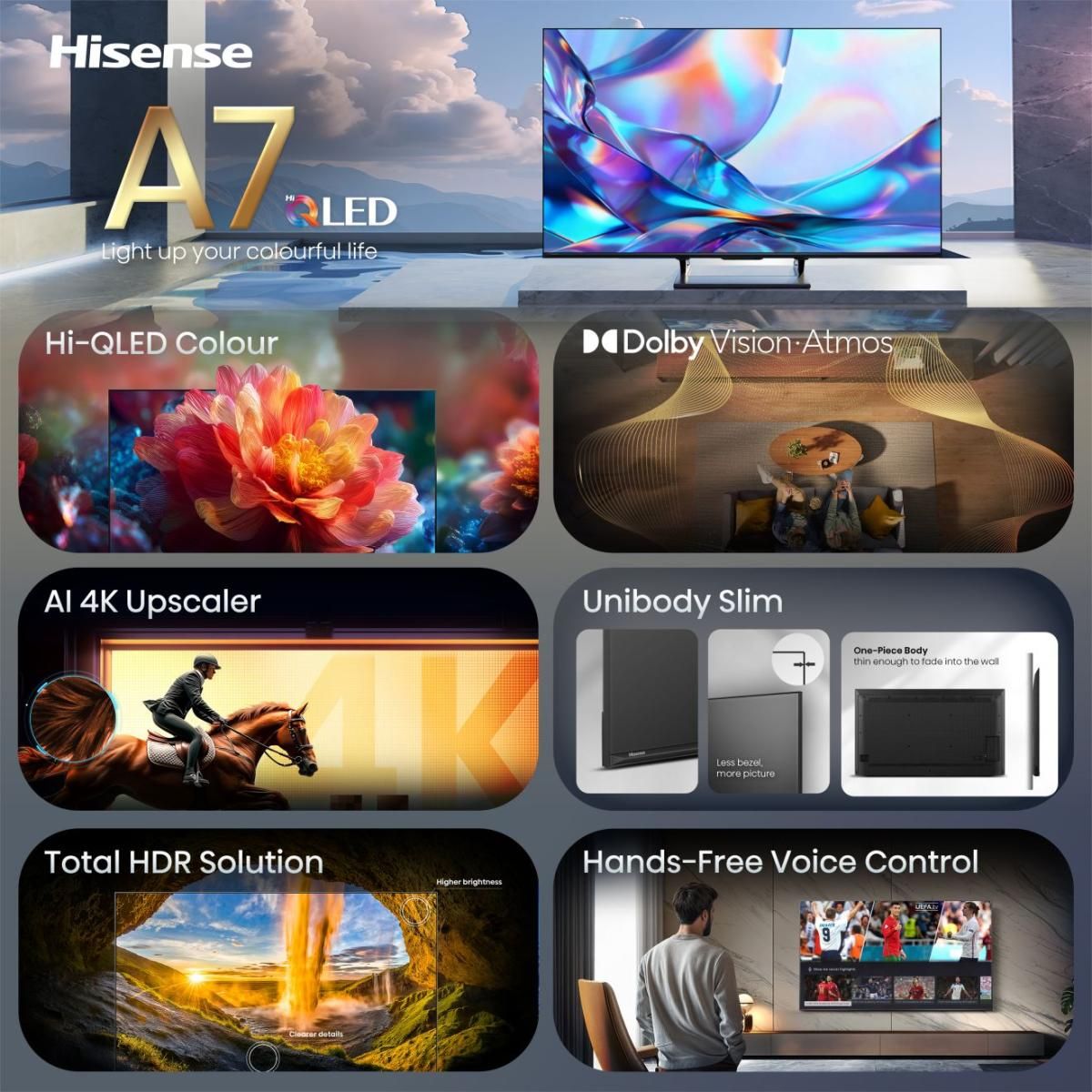 TV QLED 4K 139 cm HISENSE 55" 4K 60Hz Noir - 55A7S