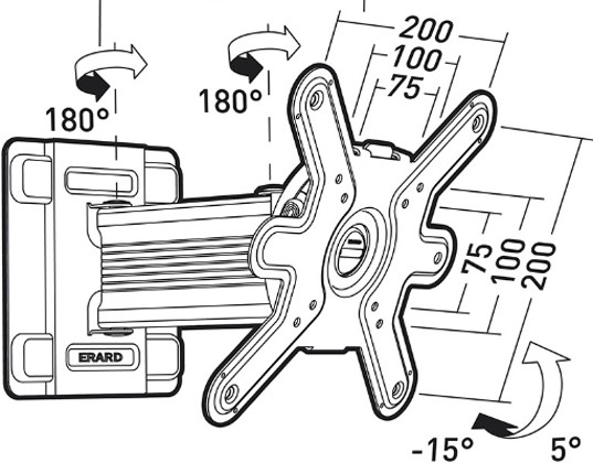 Support mural ERARD Inclinable Orientable 19-32" Max 30kg - 43420