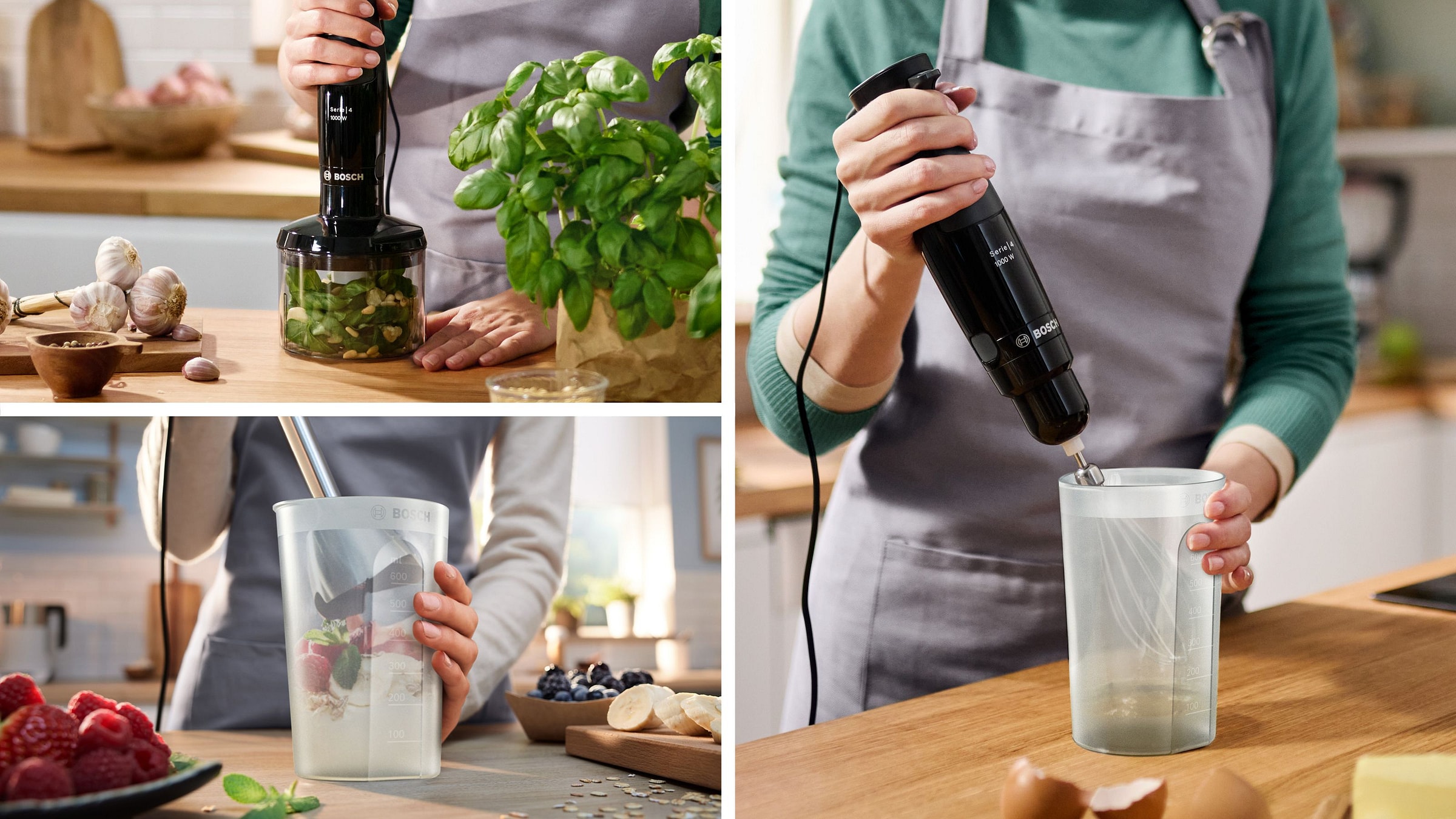 Mixeur BOSCH Mini hachoir Fouet Bol gradué 0.6L 1000W Inox - MSM4B621