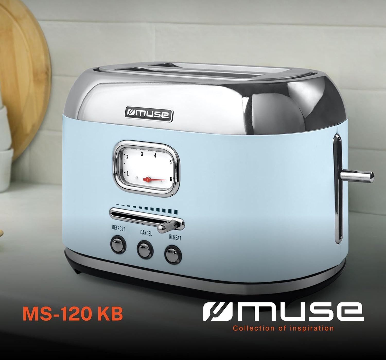 Grille pain MUSE 2 fentes 1000W Bleu - MS-120VB