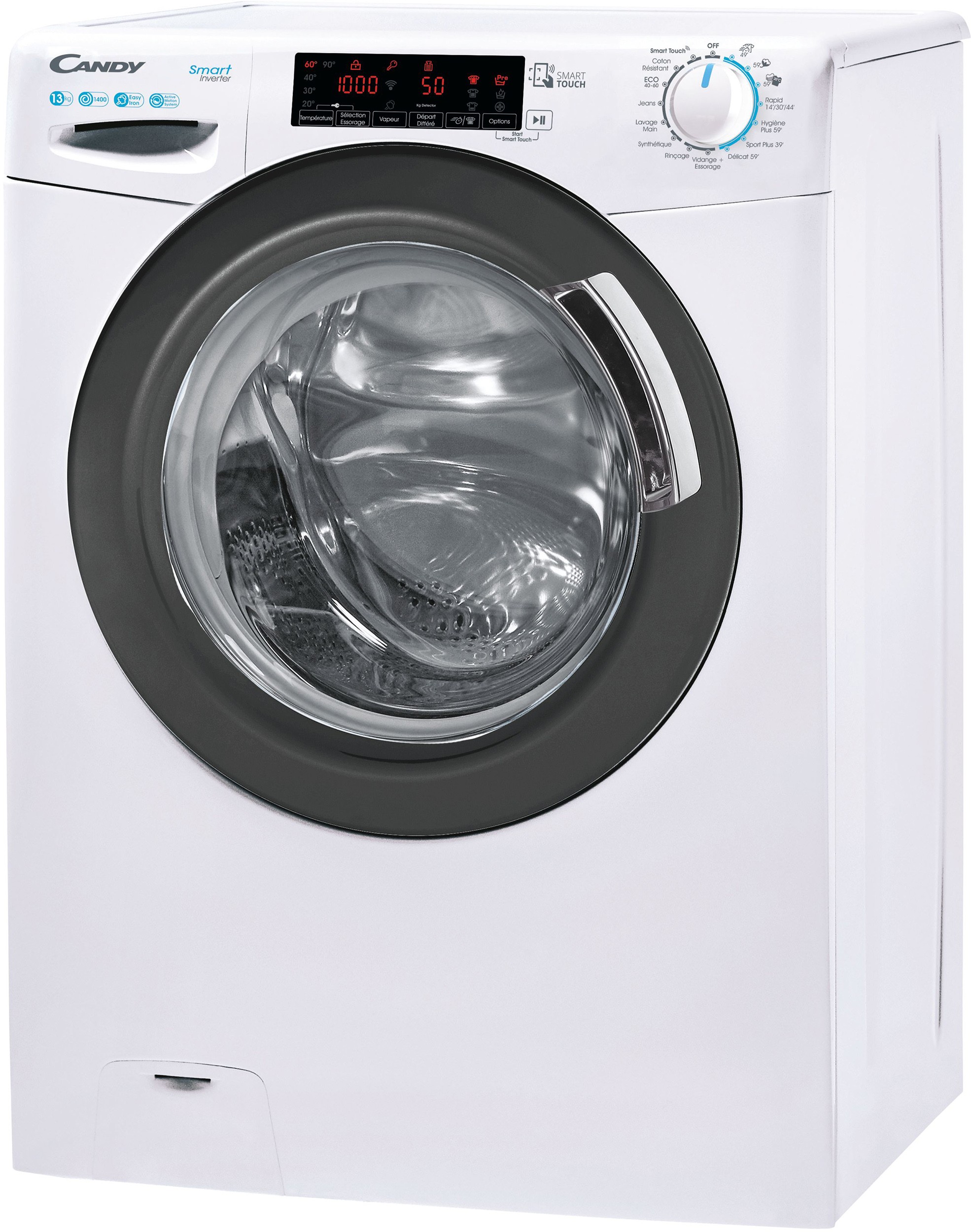 CANDY Lave linge Frontal 15 programmes Fonction vapeur 1400 trs/mn 13kg - CSS1413TWMRE47