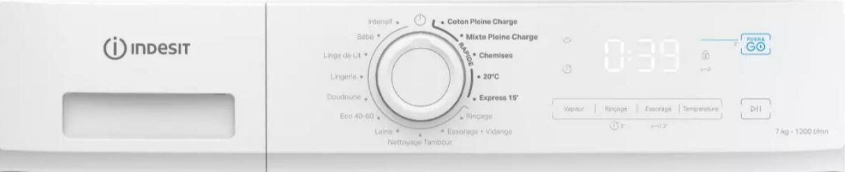 Lave linge Frontal INDESIT 7kg 1200trs/min Blanc - IMA762MYTIMEFR