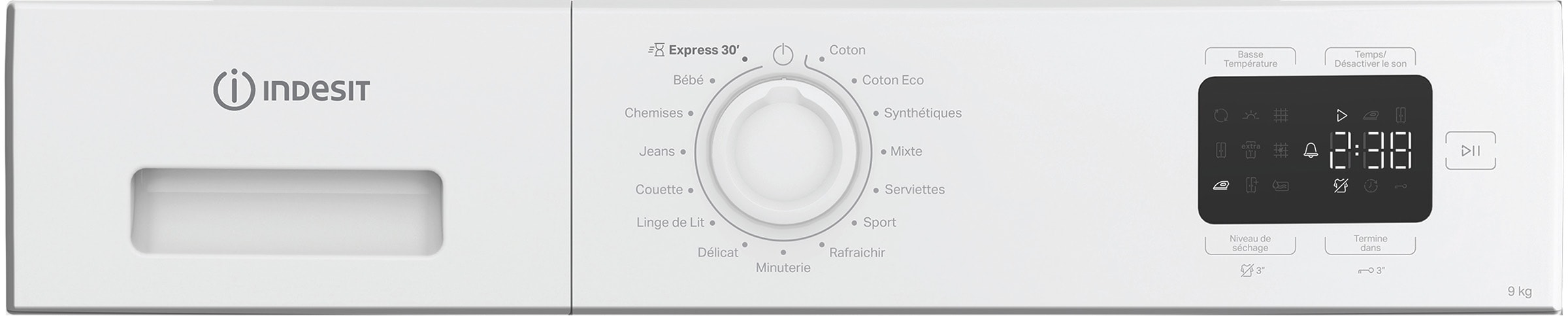 Sèche-linge pompe à chaleur INDESIT Tambour galva 9Kg Blanc - CYD92DWWFR