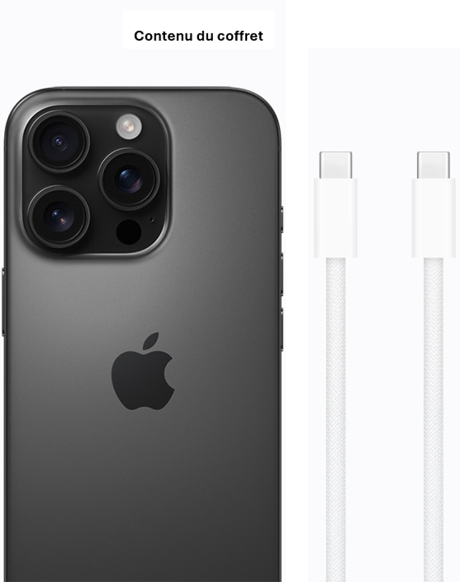 iPhone APPLE iPhone 16 Pro, 256Go, Noir - IPHONE16PRO-256-BLK