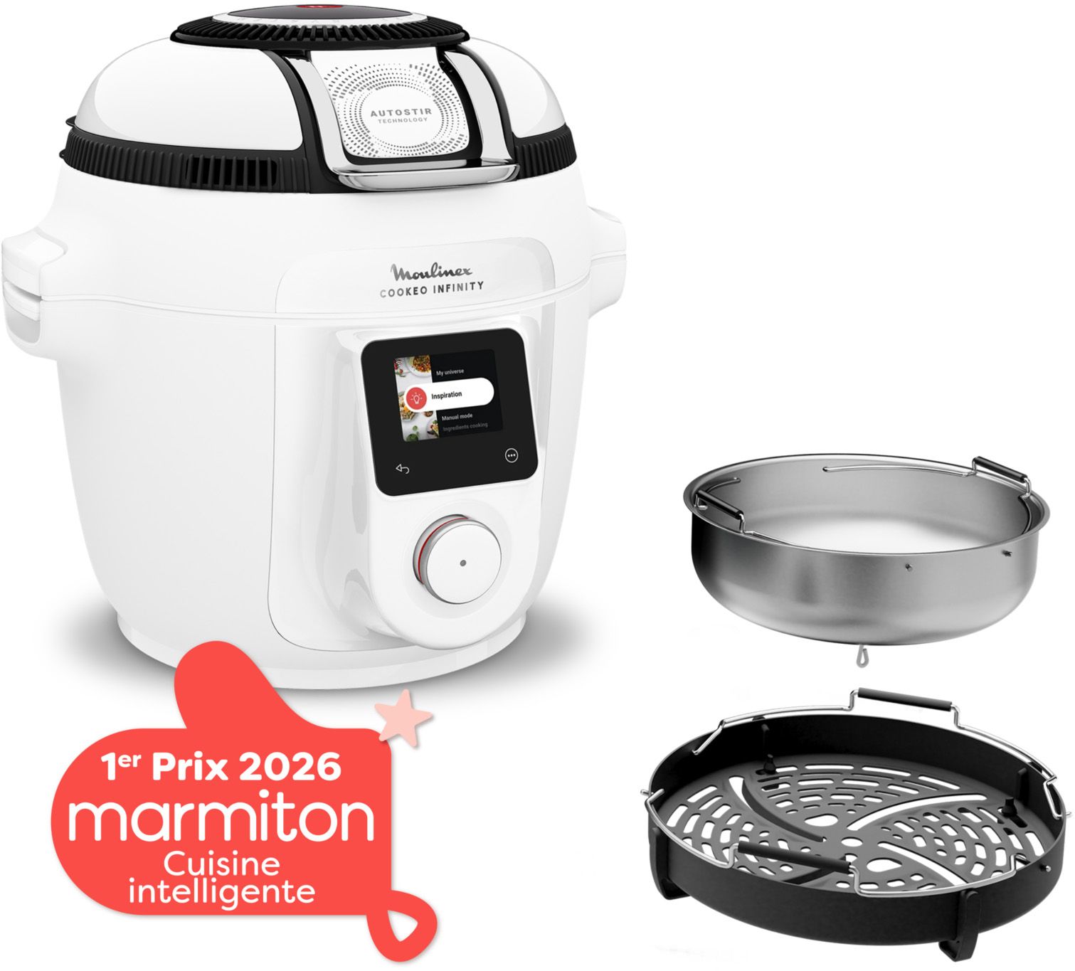 Robot cuiseur connecté SEB 4.3L 1600W Blanc CE9721F0