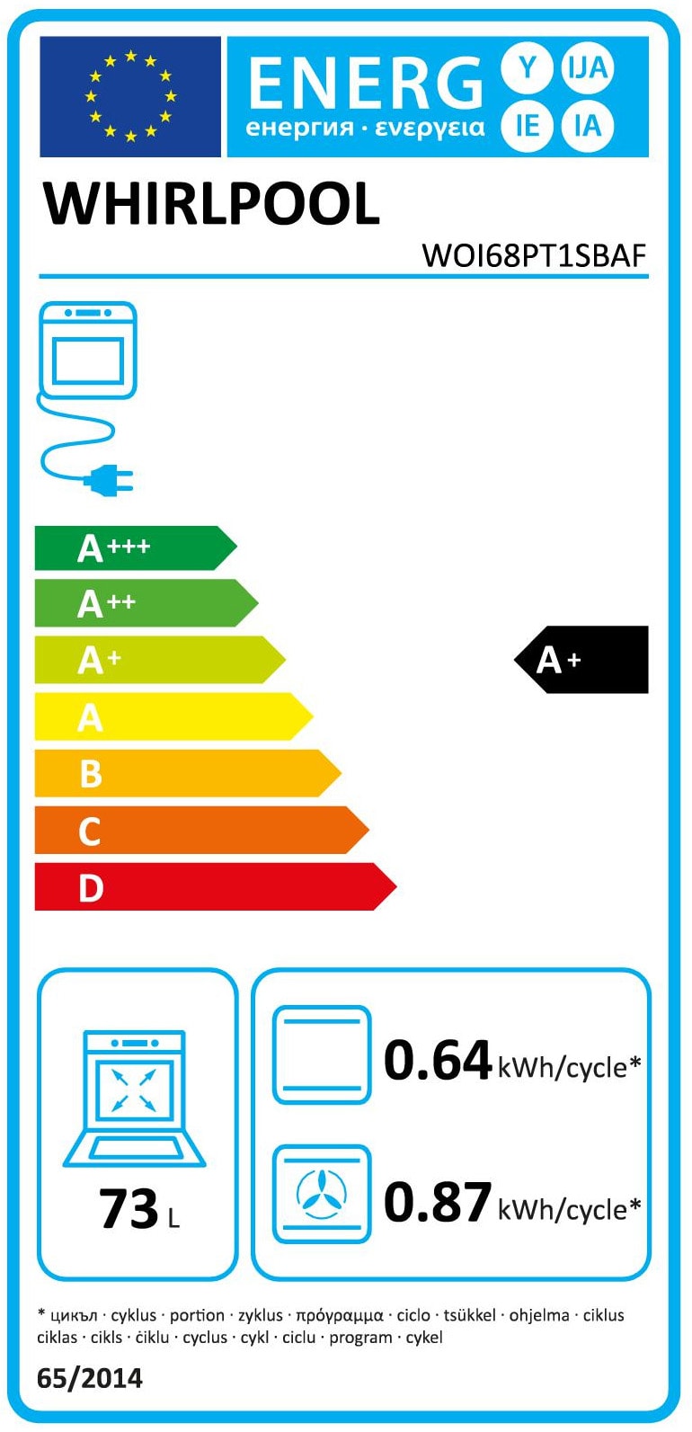 Four encastrable pyrolyse WHIRLPOOL Pyrolyse + Hydrolyse 73L Noir - WOI68PT1SBAF Four encastrable pyrolyse WHIRLPOOL Pyrolyse + Hydrolyse 73L Noir - WOI68PT1SBAF