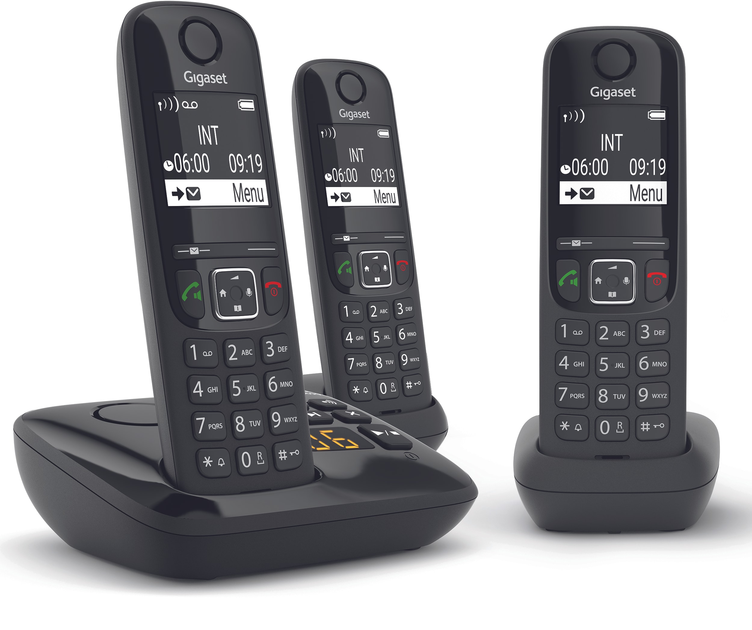 Téléphone sans fil GIGASET AS690 Trio Répondeur 20min 2'' Noir GIGAAS690ATRIONOIR