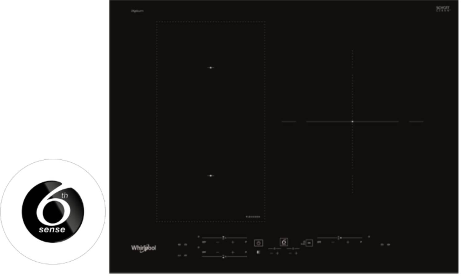 WHIRLPOOL Plaque induction 6ème sens 3 foyer dont 1 extensible 65cm Noir  WLB3965BFIXL