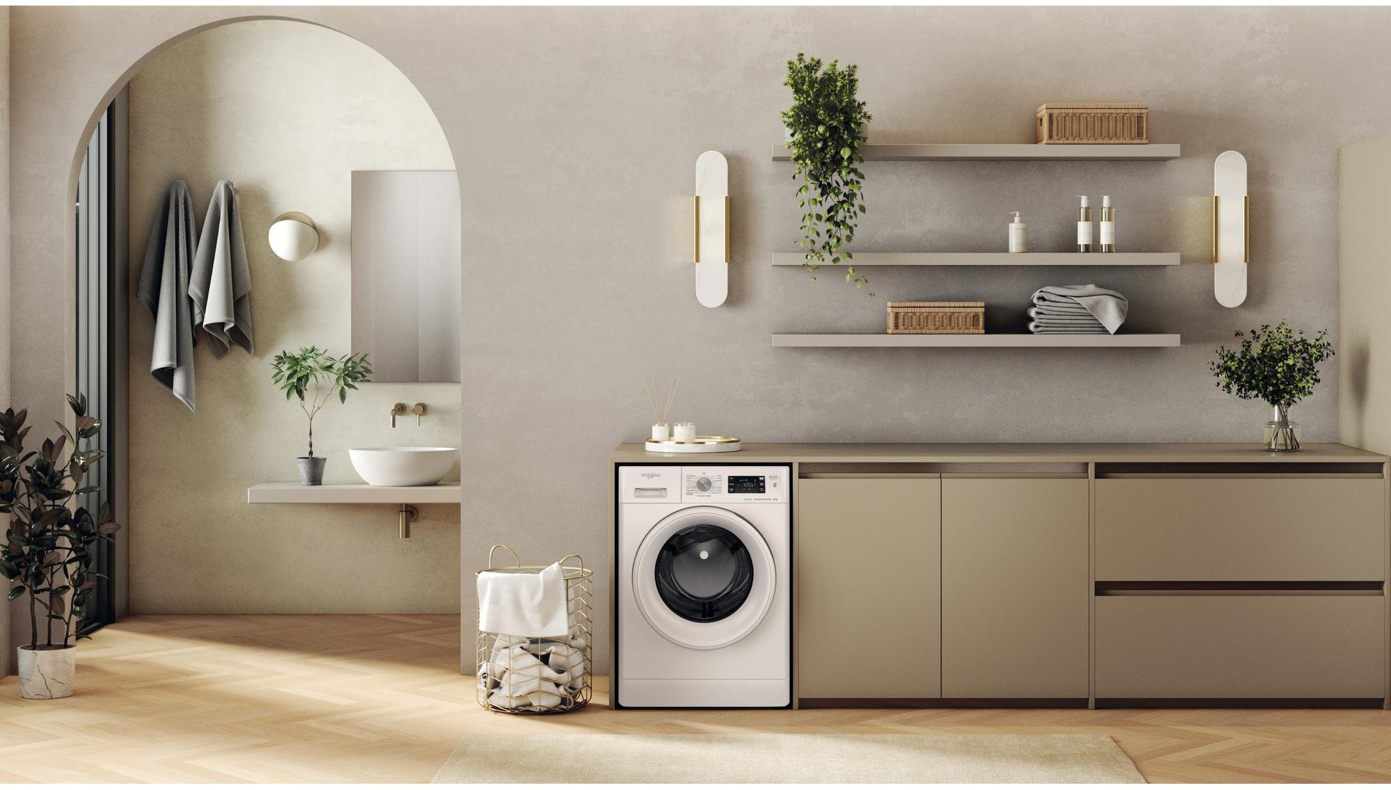 Lave linge Frontal WHIRLPOOL , 1400 trs/mn, 9kg, Blanc - FFBS9479WVFR