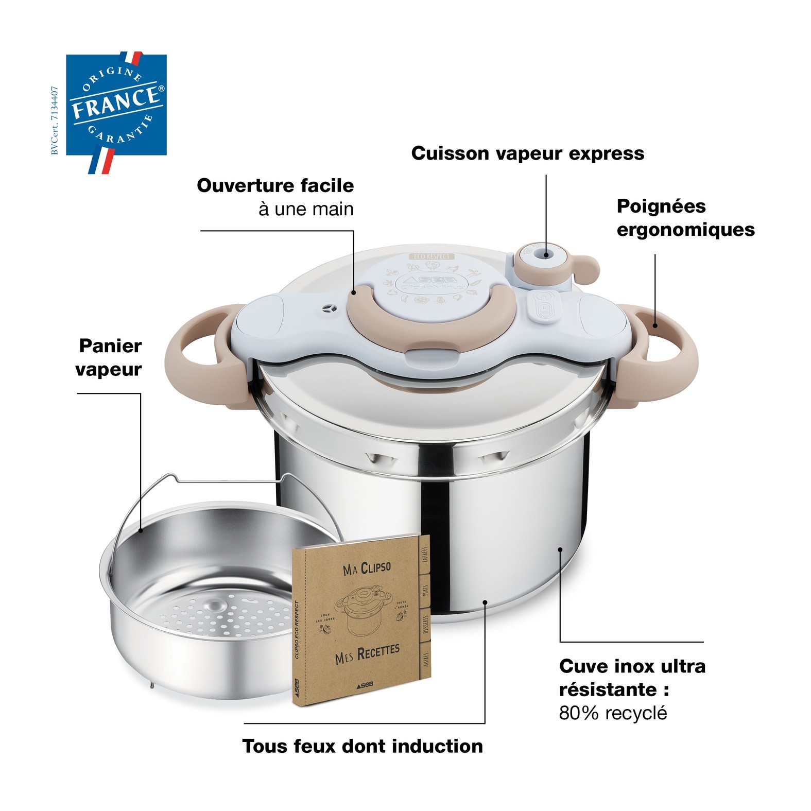 Autocuiseur MOULINEX Clipso Minut Eco Respect 9L P4624970