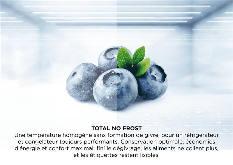 Réfrigérateur congélateur haut TCL Froid ventilé intégral, 334L, Blanc - RF334TWE0