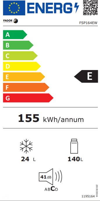 Réfrigérateur 1 porte FAGOR 164L Froid statique Blanc - FSP164EW