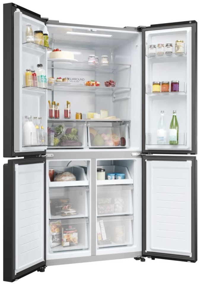 Réfrigérateur 4 portes HAIER , Froid No Frost, 467L, Noir - HCR38S18ENPT Réfrigérateur 4 portes HAIER , Froid No Frost, 467L, Noir - HCR38S18ENPT