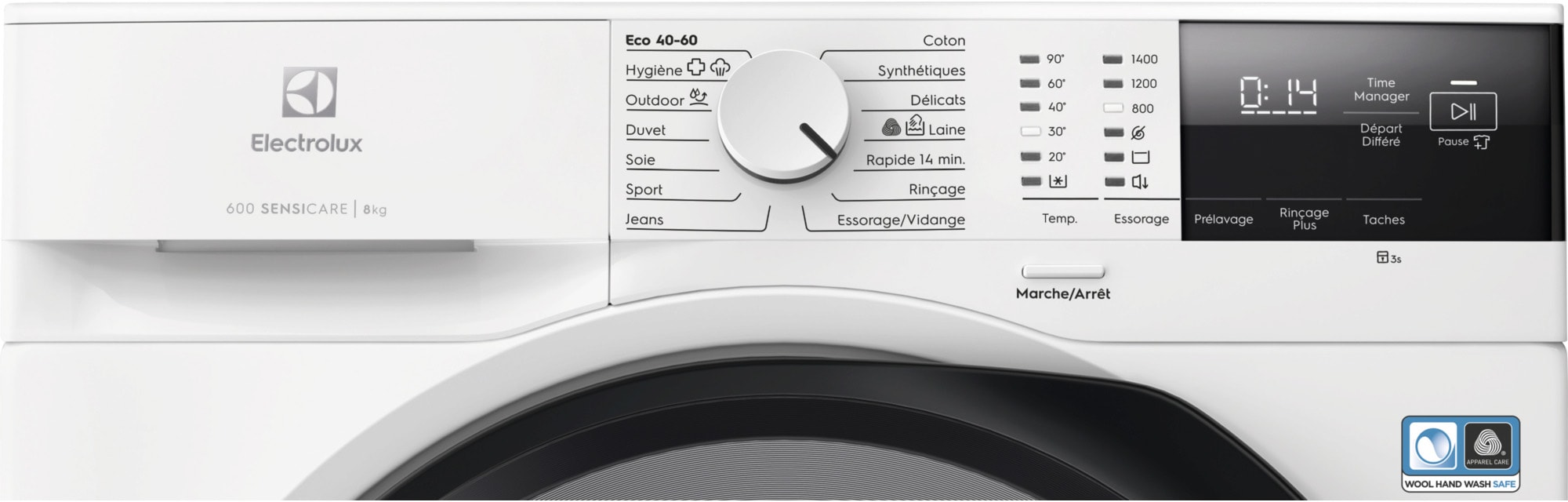 Lave linge Frontal ELECTROLUX SensiCare, Woolmark® Blue, 8Kg Blanc - EW6FI4805AR Lave linge Frontal ELECTROLUX SensiCare, Woolmark® Blue, 8Kg Blanc - EW6FI4805AR