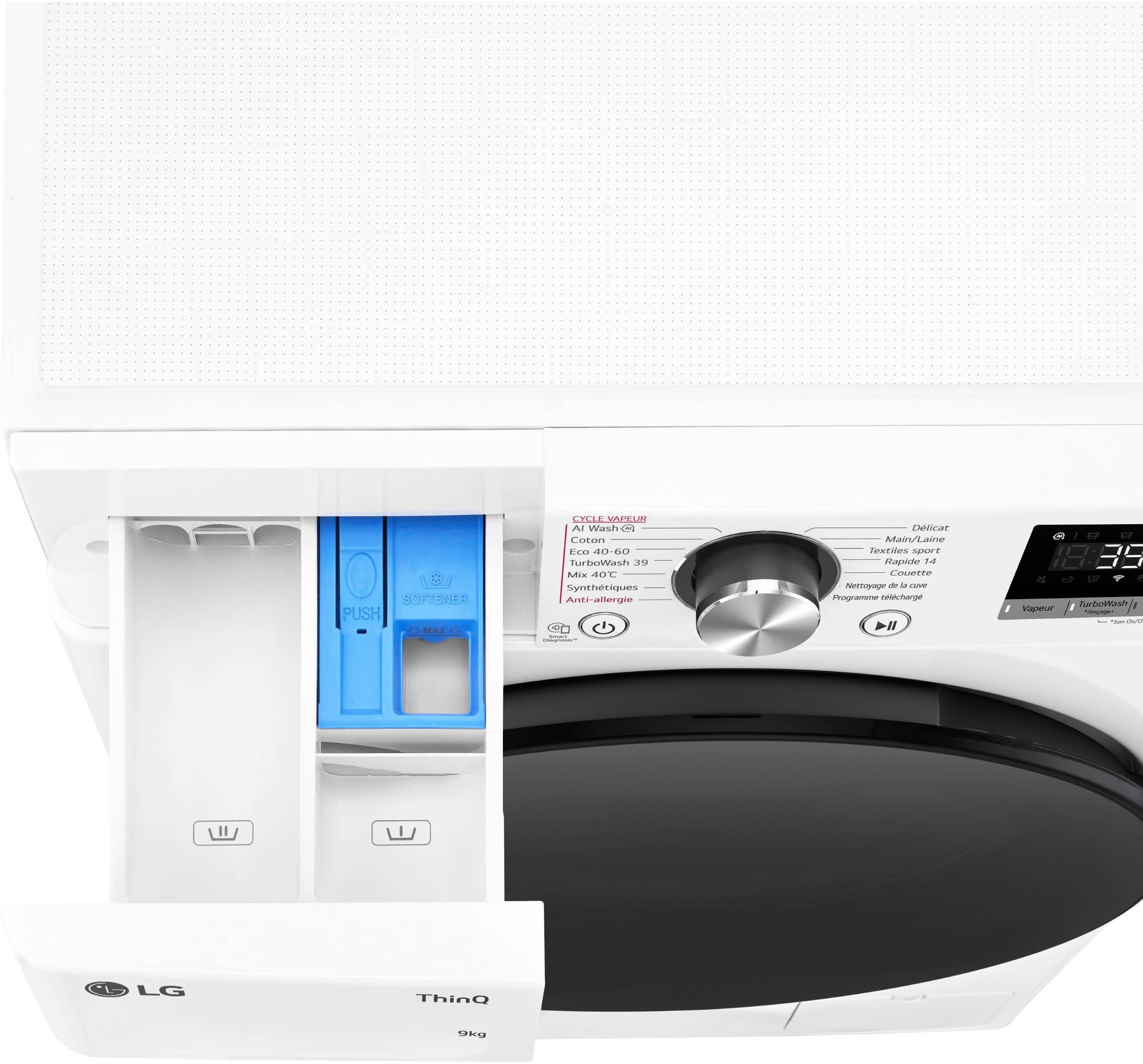 Lave linge Frontal LG Steam Turbowash 1400 trs/mn 9kg - F94R76WHST Lave linge Frontal LG Steam Turbowash 1400 trs/mn 9kg - F94R76WHST