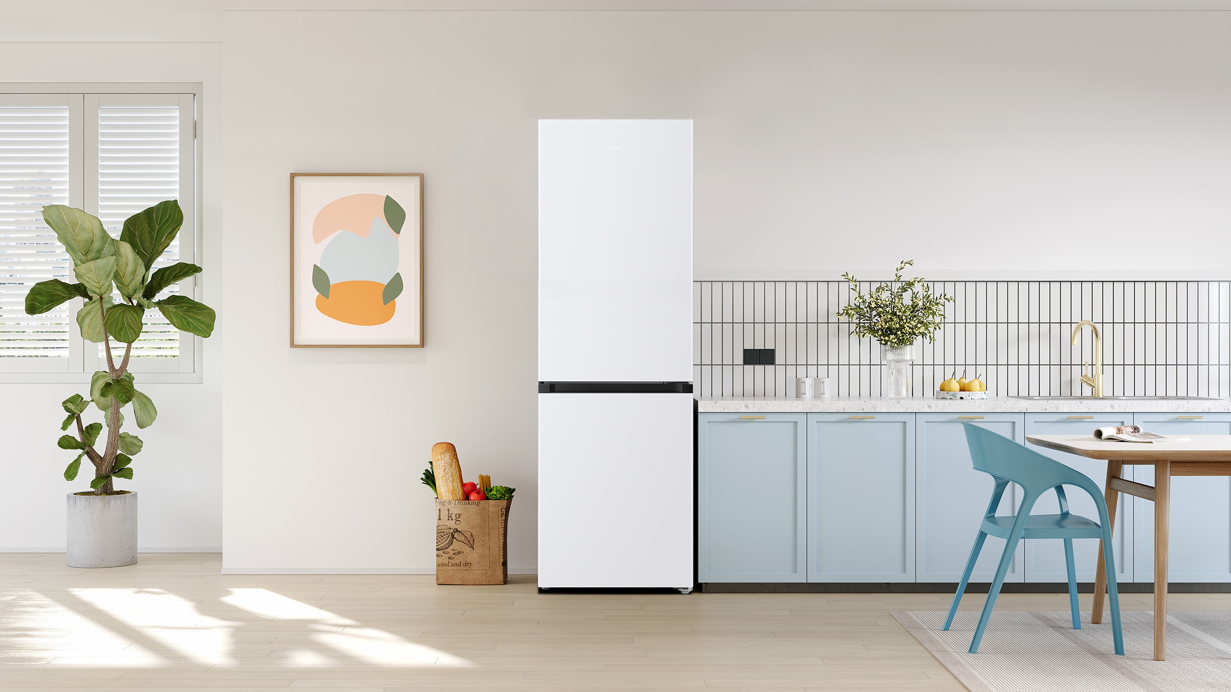 Réfrigérateur congélateur bas TCL Froid ventilé 340L Gris - RF340BWE0